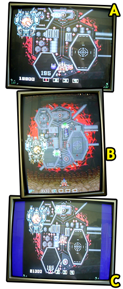  A = Normal Mode (PCE), B = Arcade, C = Arcade Mode (PCE) 